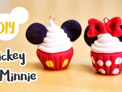DIY Mickey & Minnie Cupcake Charms – Easy Disney Polymer Clay DIY Tutorial – no mold