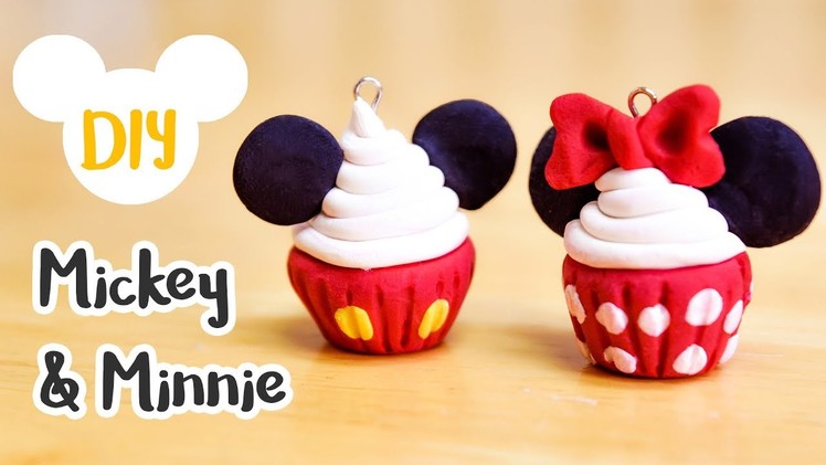 DIY Mickey & Minnie Cupcake Charms – Easy Disney Polymer Clay DIY Tutorial – no mold