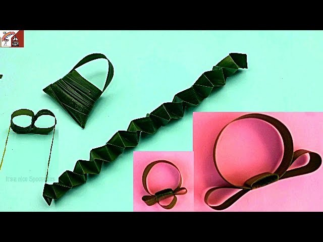 How to Make Coconut Leaf Toys |  DIY Coconut Leaf Basket, Leech, Spectacles, Watch and Finger Ring