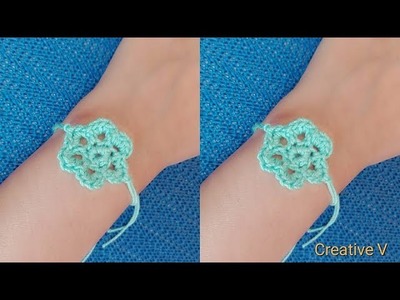 How to Make Crochet Rakhi. Tutorial. Design 1