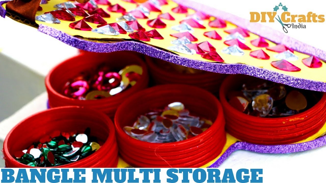 How to || Multi Storage from Old Bangles || Best out of Waste ||  DIYCrafts India #24