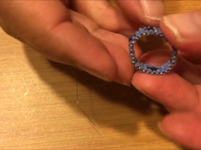 Kids seed bead ring - ladder stitch