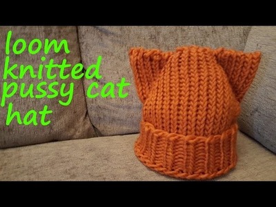 Loom Knitted Pussy Cat Hat
