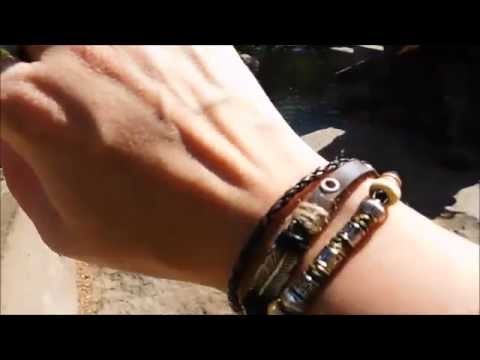 Native American Feather Leather Bracelet