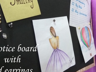 Notice board with old earrings | push pin board | PAN Handmade Cards
