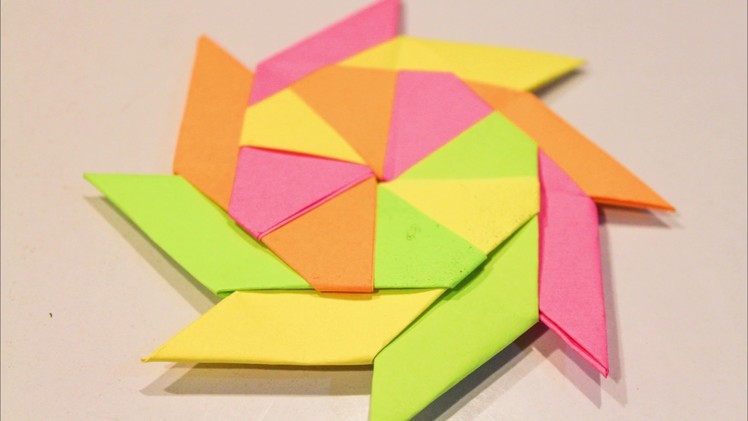 Origami: How To Make Ninja Stern Fan with Sticky Notes