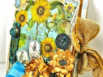 Sunflowers Mini Album Tutorial for Frilly and Funkie August 2016