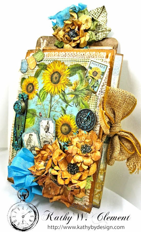 Sunflowers Mini Album Tutorial for Frilly and Funkie August 2016