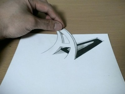 Trick Art Drawing 3D Tiny Floating Block Letters on paper.How to Draw A in 3D Anamorphic Illusion