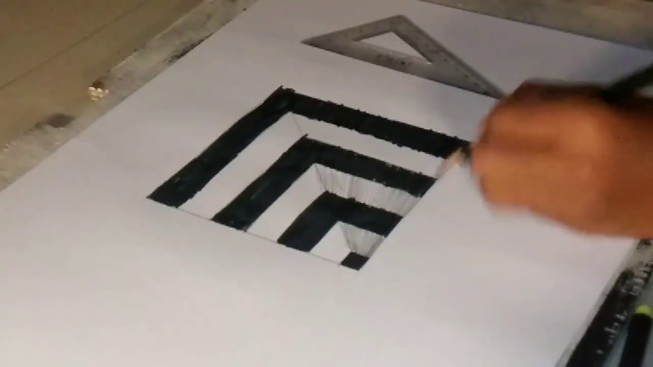 Very Easy!! How To Draw 3D Hole for Kids - Anamorphic Illusion - 3D ...