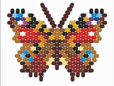 Weaving a peyote stitch Butterfly Inachis Io. Beading cartoon FOR LEFTIES