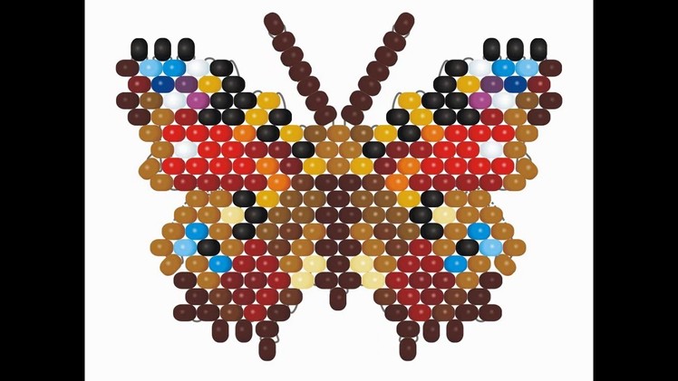 Weaving a peyote stitch Butterfly Inachis Io. Beading cartoon FOR LEFTIES
