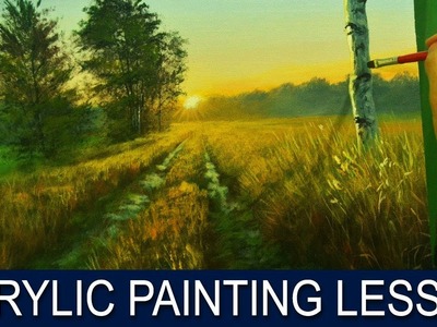 Acrylic Landscape Painting Lesson | Morning on Road in Step by Step Acrylic Tutorial by JM Lisondra