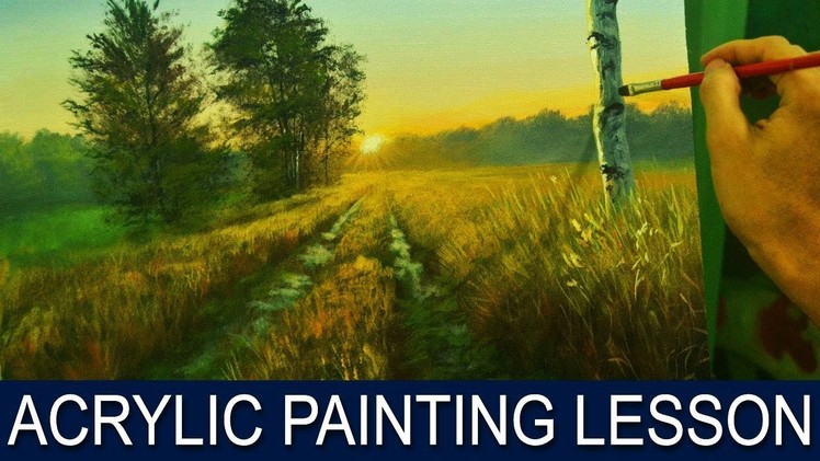 Acrylic Landscape Painting Lesson | Morning on Road in Step by Step Acrylic Tutorial by JM Lisondra