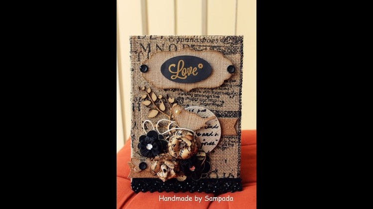 Altered Diary Cover using Jute roll & Burlap stickers