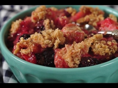 Blackberry Rhubarb Crisp Recipe Demonstration - Joyofbaking.com