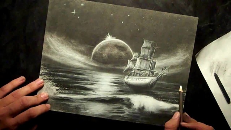 Charcoal Ghost Ship Speed Drawing