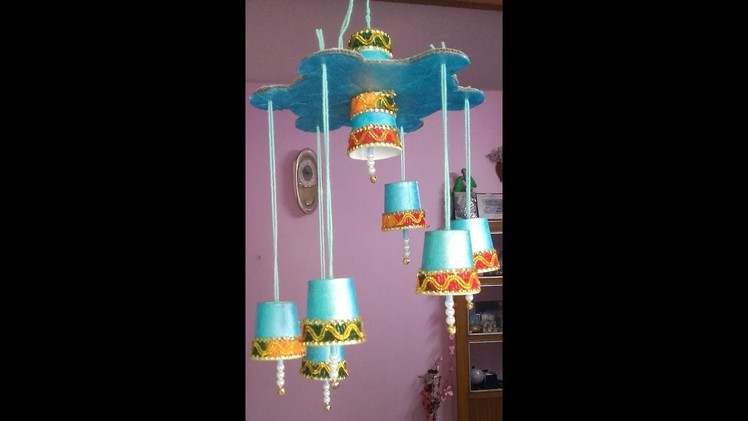 DIY: HOW TO MAKE CEILING HANGING FROM DISPOSAL TEA CUPS