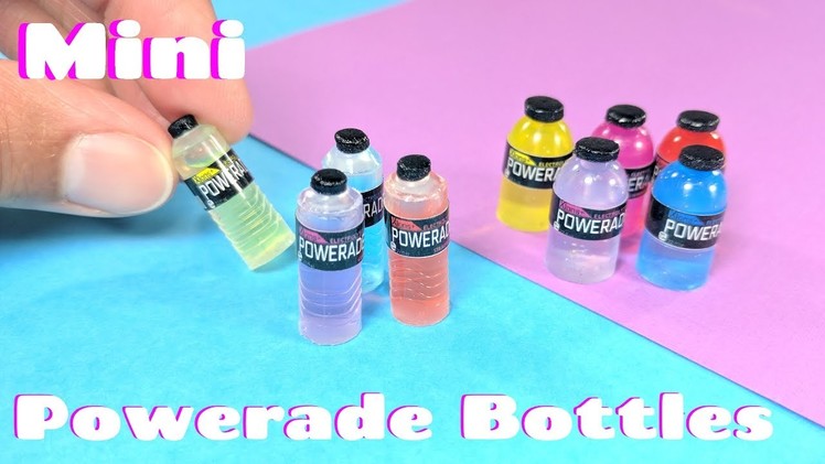 DIY Miniature Powerade Bottles - Sports Drink - Dollhouse