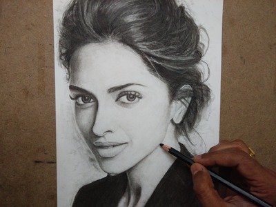 Drawing Deepika Padukone with Charcoal Pencils - Timelapse