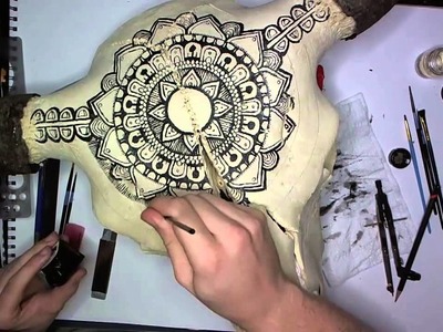 Drawing on a Bison Skull #2