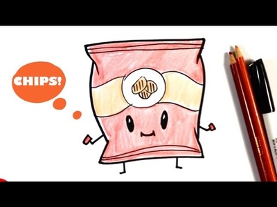 How to Draw a Bag of Potato Chips - Chibi - Easy Pictures to Draw