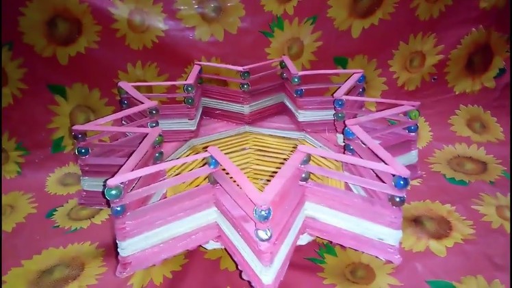 How to Easily Make a Popsicle Stick Flower Basket || Popsicle Stick Craft || Ice Cream Stick Craft