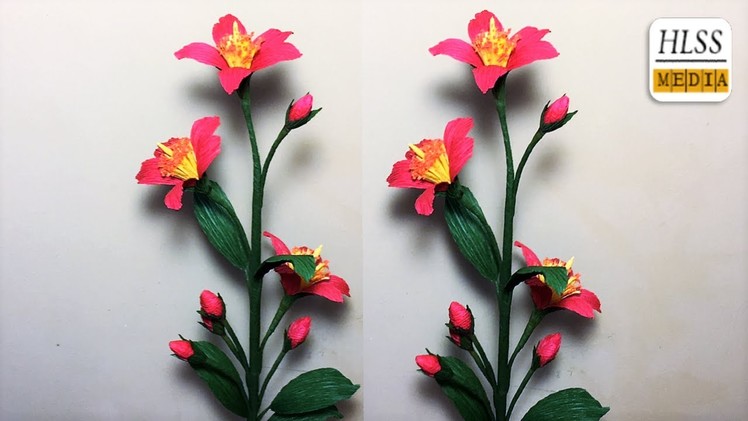 How to make hypercium paper flower| diy hypercium crepe paper flower making tutorials