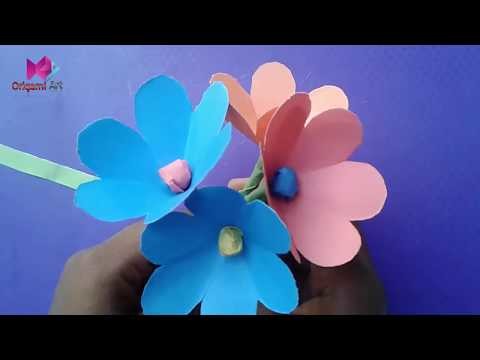 How To Make Simple Easy Paper Flower।Origami flower for kids।Easy Origami flower
