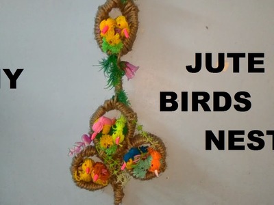 Jute Birds Nest Making.diy jute wall hanging
