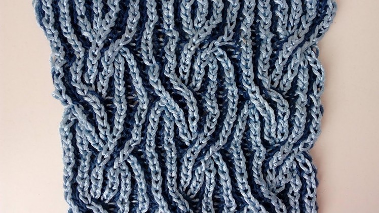 "Loose cable" two-color brioche stitch pattern + free embedded chart