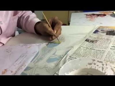 Making of Indian miniature painting by Shyamu Ramdev