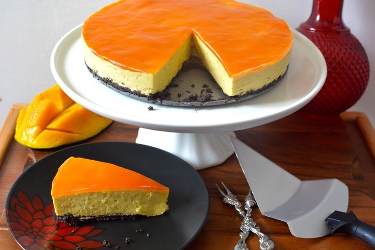 No Bake Mango Cheesecake Recipe | No Eggs No Gelatin