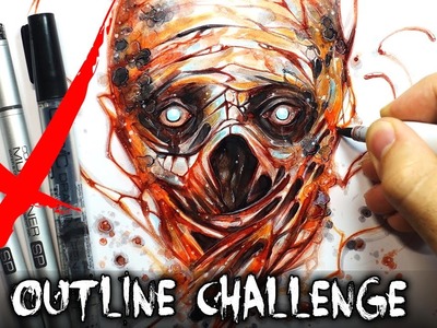 No Outline Art Challenge + True Horror Story (Creepypasta Drawing)