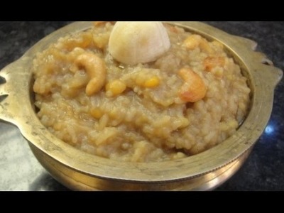 Sakarai Pongal | Kovil Prasadam | Sweet Pongal | Recipe  in Tamil|Subtitles | Gowri Samayalarai