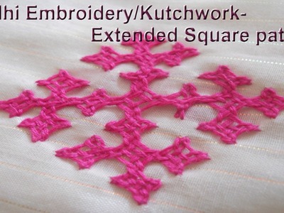 Sindhi Embroidery.Kutch work Extended square pattern