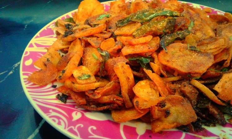 Spicy,Crispy And Crunchy Potato Chips(Side Dish).Homemade.FoodChenBySana