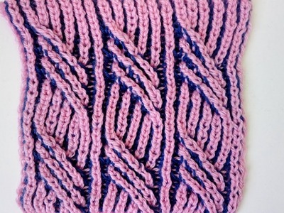 Textured cable two-color brioche stitch pattern + free embedded chart