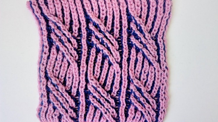 Textured cable two-color brioche stitch pattern + free embedded chart
