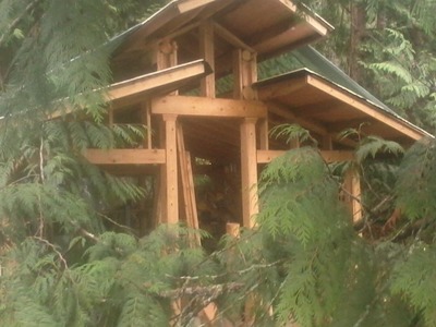 Timberframing the Front of the Wellhaus