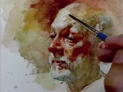 Watercolor step by step how to paint portrait, demo by Zimou Tan