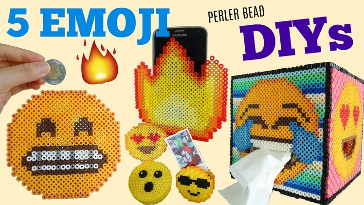 5 DIY Perler Bead Emoji Room Decor