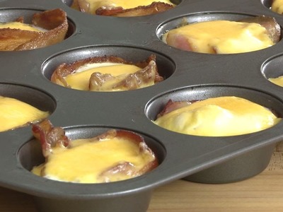 Breakfast Recipes - Ham and Cheese Egg Cups