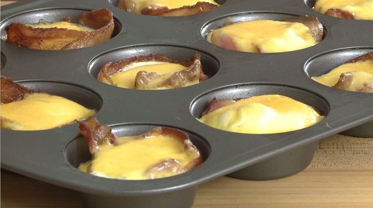 Breakfast Recipes - Ham and Cheese Egg Cups