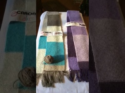 Caron Cakes knit scarves