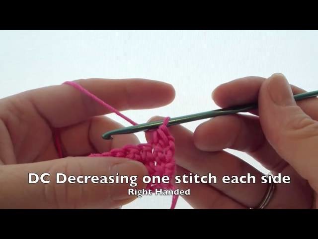 Decreasing by 1 double crochet at the beg & end of a row (RH)