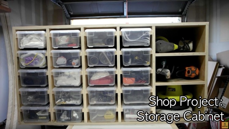 DIY Shop Storage Cabinet with Clear Drawers