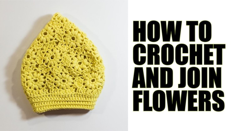 DIY Tutorial VERY EASY How to crochet flowers and join flowers by Wika crochet