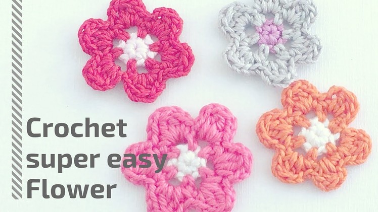 How to crochet EASY & QUICK FLOWER - 10 minutes crochet project