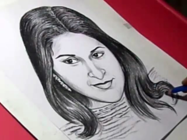 How to Draw Tamil FILM HERO VIJAY WIFE Drawing